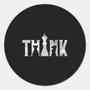 Tänk Schack Eces Spelare Chessmaster Schack Kärlek Runt Klistermärke
