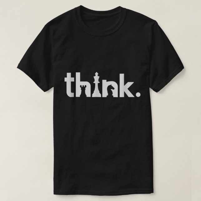 Tänk Schack Strategi Design T Shirt (Design framsida)
