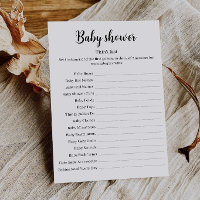 Tänk Snabbt Baby Shower Lek, Baby Shower Utskrift