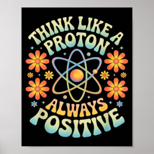 Tänk som en proton alltid positivt roligt talesätt poster