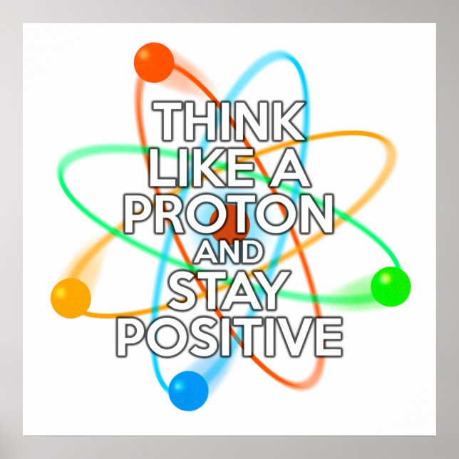 TÄNK SOM EN PROTON OCH VAR POSITIV POSTER (Framsidan)