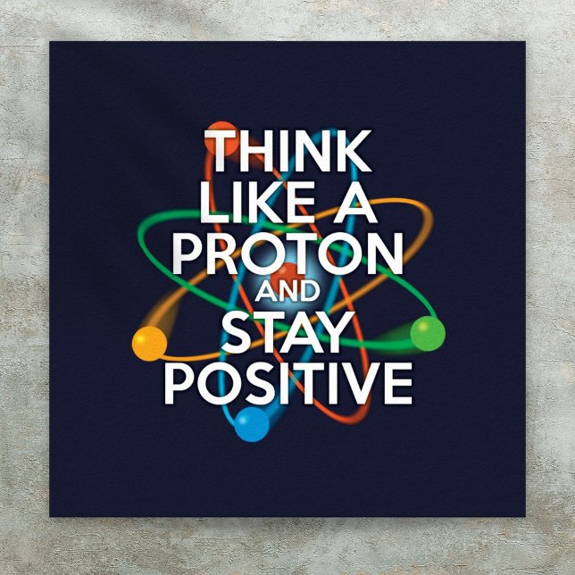 TÄNK SOM EN PROTON OCH VAR POSITIV POSTER (THINK LIKE A PROTON AND STAY POSITIVE POSTER)