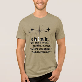 Tänk Stort Börja Smått Positiv Citat Motiv T-shirt