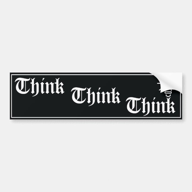 Tänk Tänk Tänk AA slogan dekal (Framsidan)