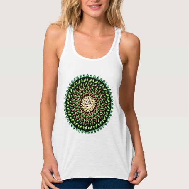 Tank top "Hypnagogia" (handritad, minimal) Linne Med Racerback (Framsida)