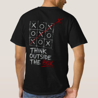 Tänk Utanför Boxen Tic Tac Toe Motivations-T-Skjor T Shirt