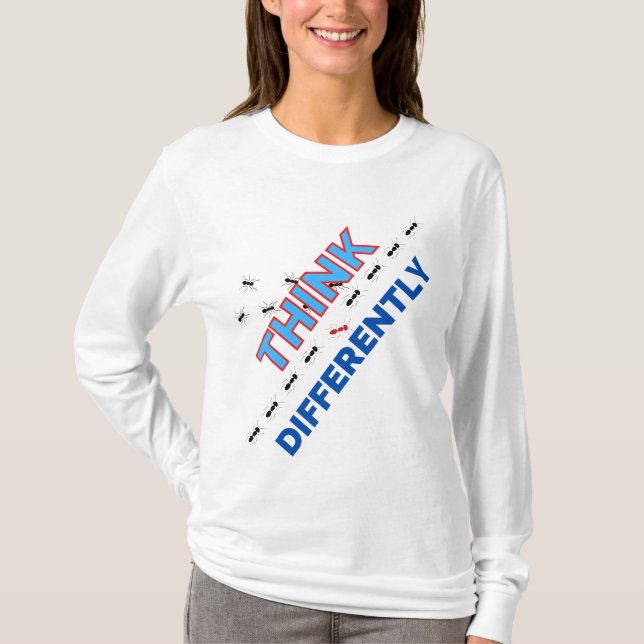 Tänka annorlunda t shirt (Framsida)