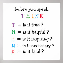 TÄNKA av anpassningsbar Poster Skriv ut