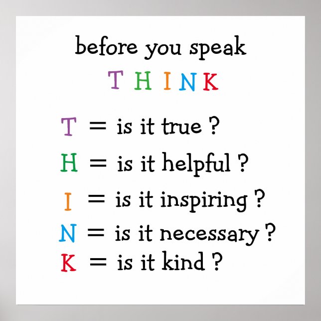 TÄNKA av anpassningsbar Poster Skriv ut (Framsidan)