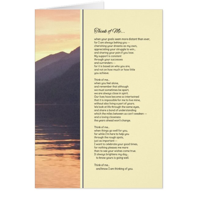 Tänka av mig... hälsningskort (Framsidan)