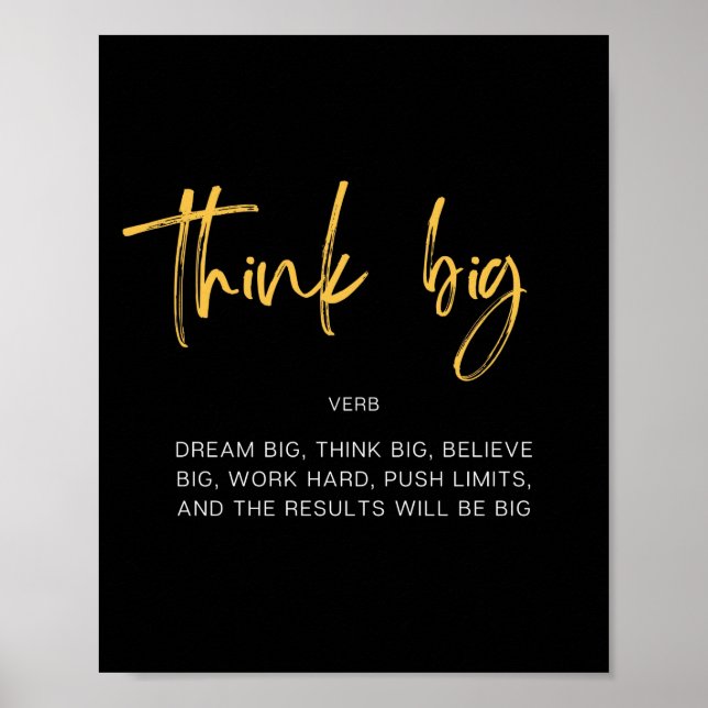 Tänka Big Inspiring-citat Poster (Framsidan)