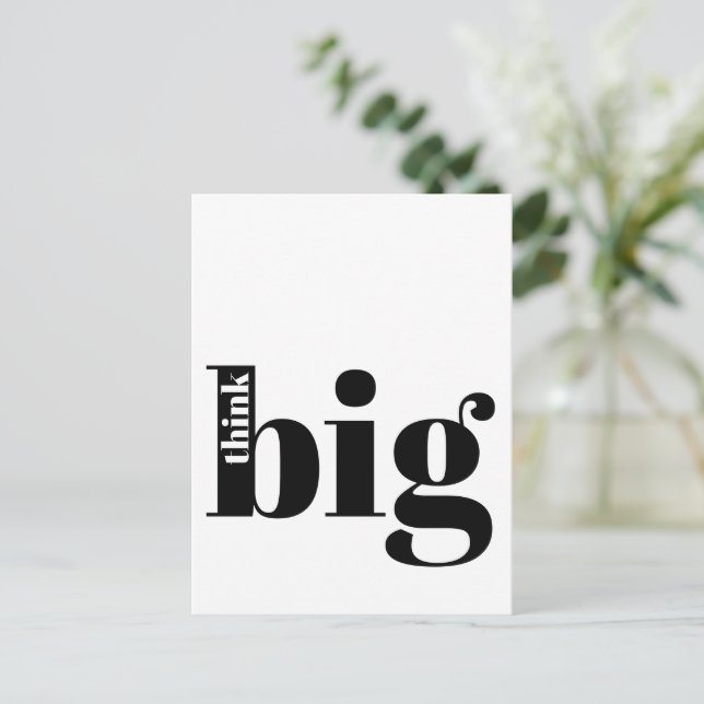 Tänka Big! Roligt - offert - modern fetstil Vykort (Stående Fram)