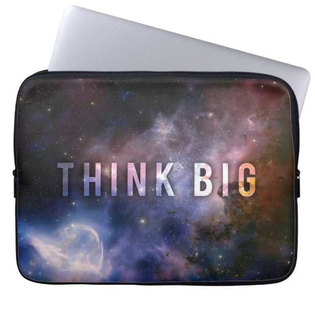 TÄNKA BIG - Space och Universe Motivational Laptop Sleeve (Framsidan)