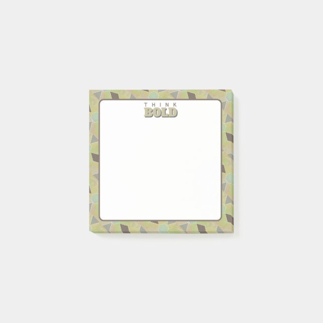 Tänka Bold Oliv grönt Brainstorming Post-it Block (Framsida)