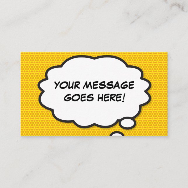 Tänka Bubble Roligt Retro Tecknad Bok Visitkort (Framsida)