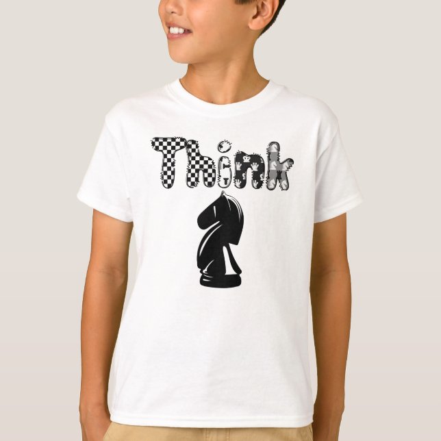 Tänka Chess Chess Älskare T Shirt (Framsida)