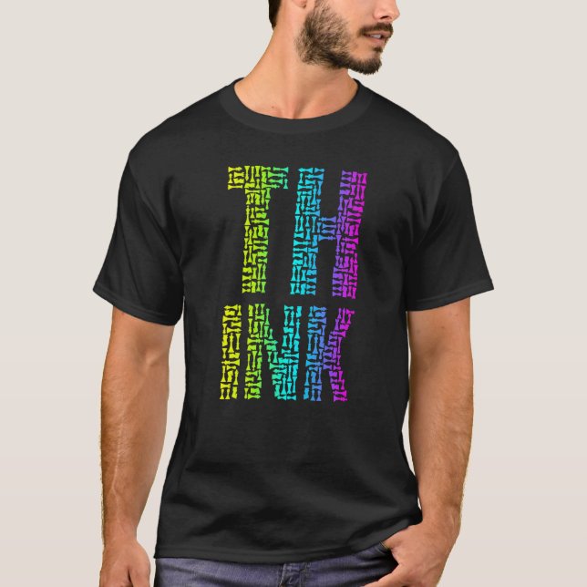 Tänka Chess Player Master Coach Delar Text Mosaic T Shirt (Framsida)