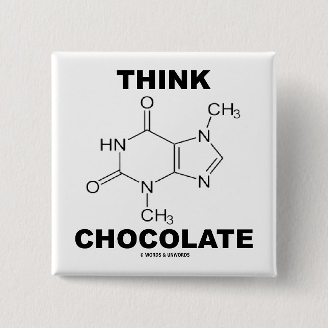 Tänka Chocolat (Theobromine Molecule Chemistry) Knapp (Framsida)