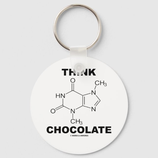 Tänka Chocolat (Theobromine Molecule Chemistry) Nyckelring (Framsida)