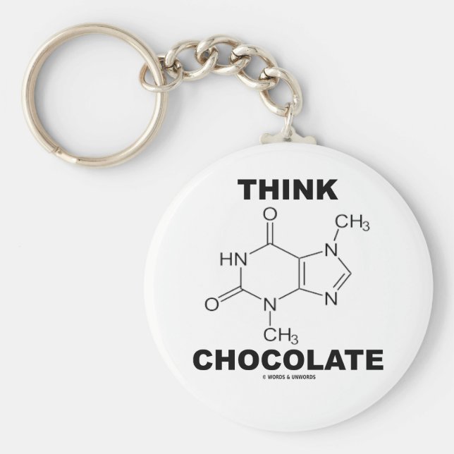 Tänka Chocolat (Theobromine Molecule Chemistry) Nyckelring (Framsidan)