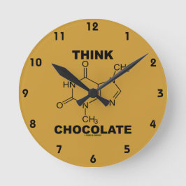 Tänka Chocolat (Theobromine Molecule Chemistry) Rund Klocka