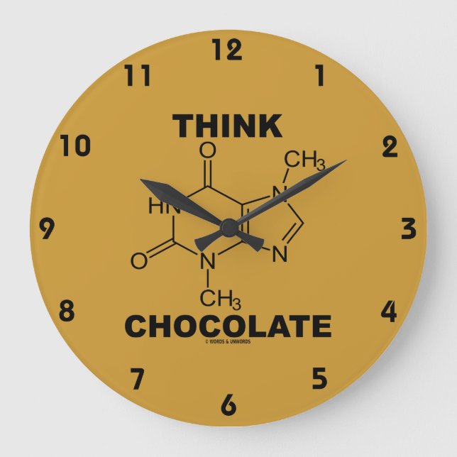 Tänka Chocolat (Theobromine Molecule Chemistry) Rund Klocka (Framsida)