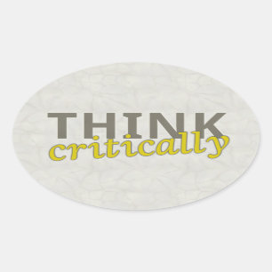 Tänka Critical Stickers Ovalt Klistermärke