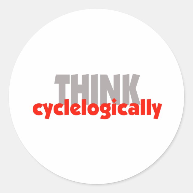 TÄNKA cyklelogiskt! Runt Klistermärke (Framsida)