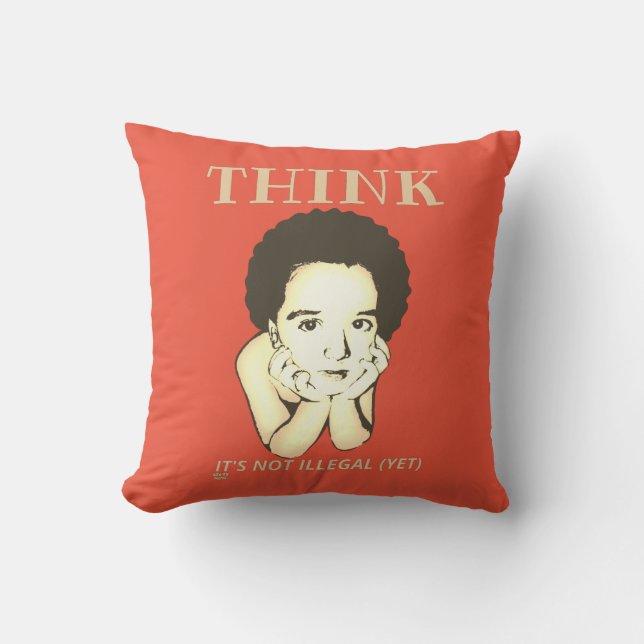 "TÄNKA, DET ÄR INTE ILLEGAL (JET)" KUDDE (Framsida)