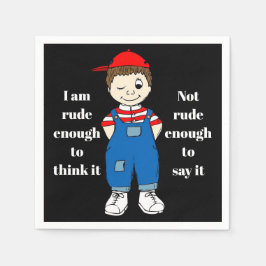 Tänka det - säg det inte - Lustigt Cocktail Napkin Pappersservett