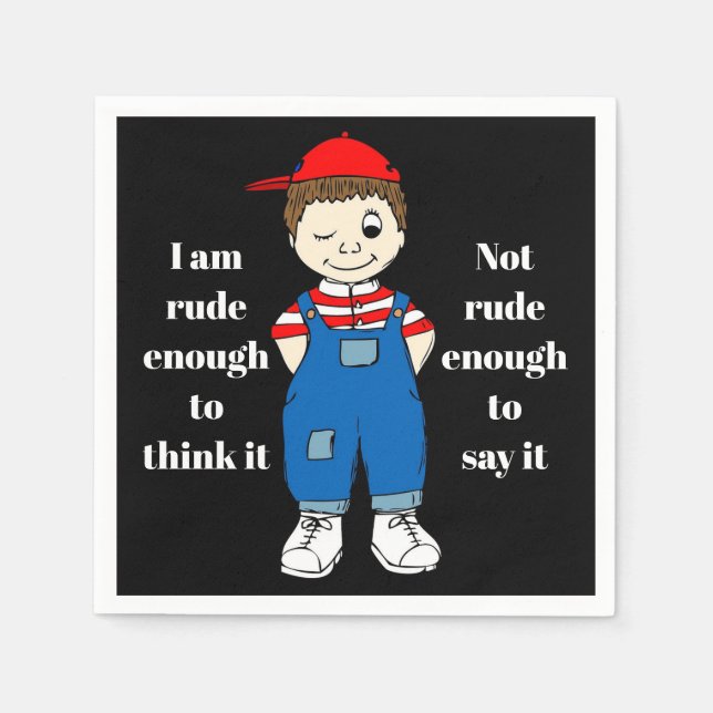 Tänka det - säg det inte - Lustigt Cocktail Napkin Pappersservett (Framsidan)