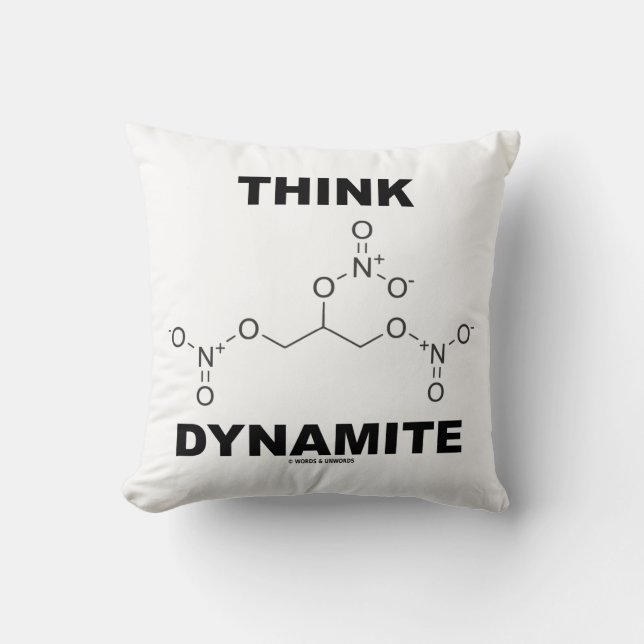 Tänka Dynamite (Chemical Nitroglycerin Molecule) Kudde (Framsida)
