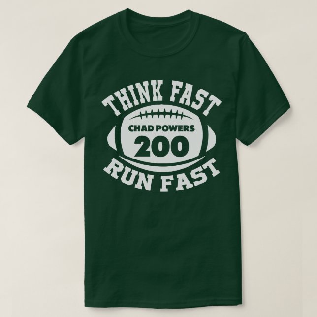 Tänka Fast Chad-pulvertext med snabb Springa, vit  T Shirt (Design framsida)