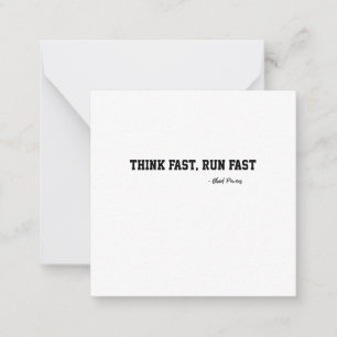 Tänka Fast Springa Fast Sports Football Motivation Anteckningskort
