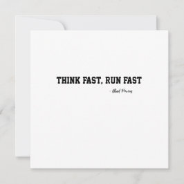 Tänka Fast Springa Fast Sports Football Motivation Kort