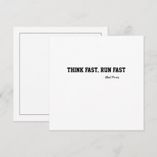 Tänka Fast Springa Fast Sports Football Motivation Kort