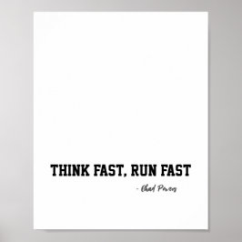 Tänka Fast Springa Fast Sports Football Motivation Poster
