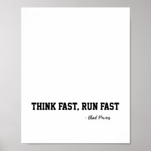 Tänka Fast Springa Fast Sports Football Motivation Poster