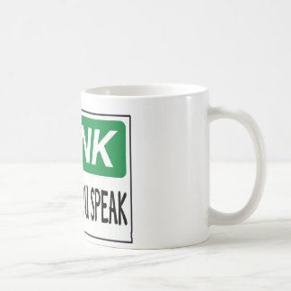 Tänka, för du talar kaffemugg