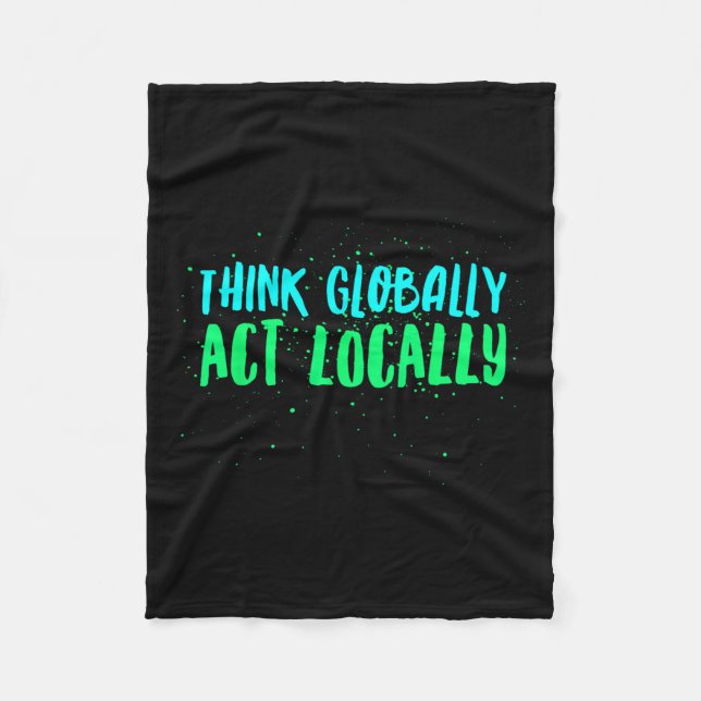 Tänka Global Act Local Environmental Fleecefilt (Framsidan)