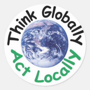 Tänka Global Act Local Runt Klistermärke