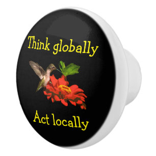 Tänka Global Act Locally Red Ceramic Knob Knopp