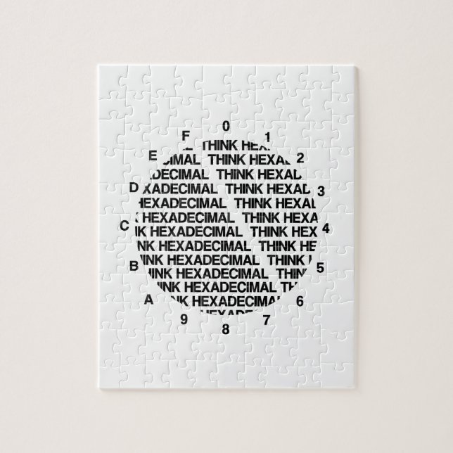 Tänka Hexadecimal (Clock Template Geek Humor) Pussel (Vertikal)