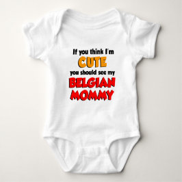 Tänka I är Cute Belgium Mamma T-shirt