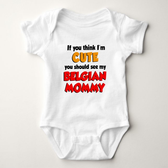Tänka I är Cute Belgium Mamma T-shirt (Framsida)
