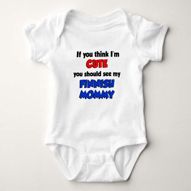 Tänka I är Cute Finlands Mamma Tee (Framsida)