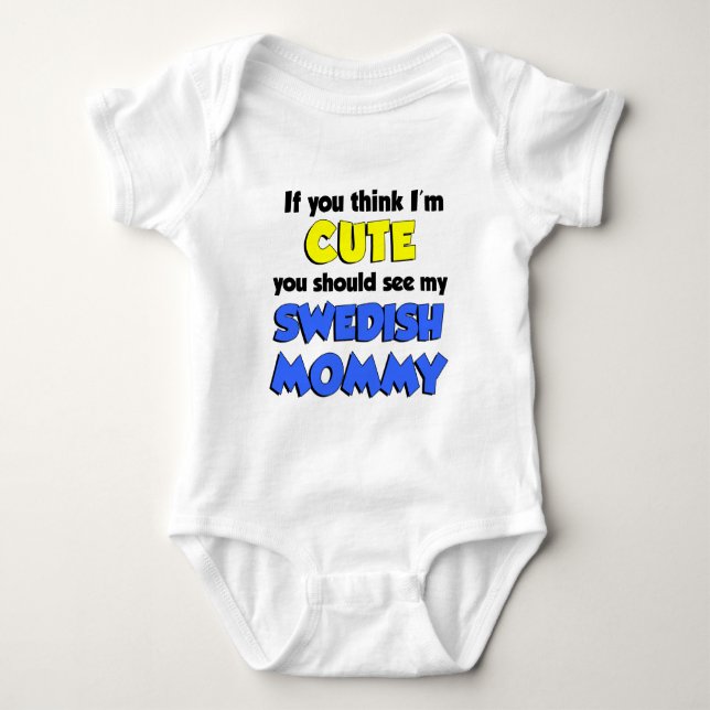 Tänka I är Cute Swedish Mamma Tröja (Framsida)