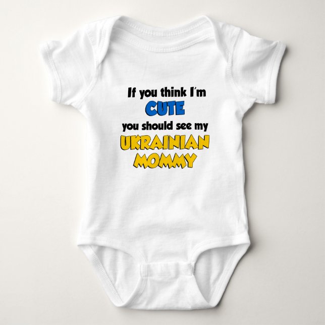 Tänka I är Cute Ukrainas Mamma T-shirt (Framsida)