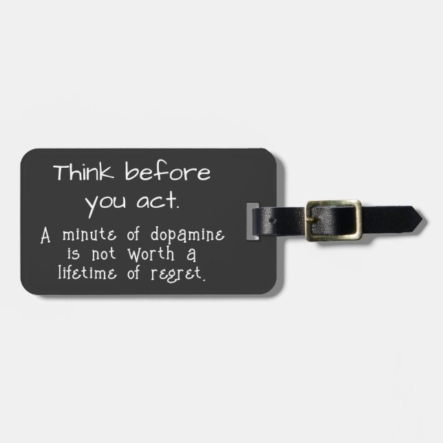 Tänka innan du agerar bagagebricka (Horisontell Framsida)