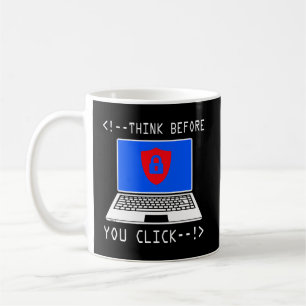 Tänka Innan du klickar på Gif för cybersäkerhet Kaffemugg